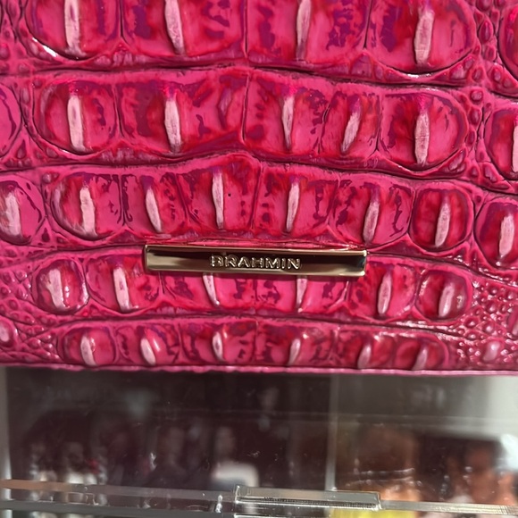 Brahmin Pink Croc-Embossed Tote - Picture 4 of 11